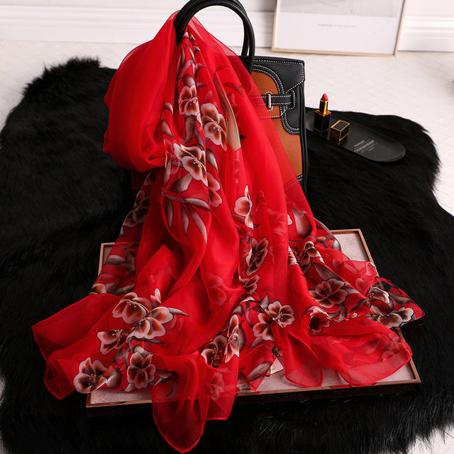 Fashion Silk Scarf Printed Bandana Shawl #2532-women-wanahavit-C1-wanahavit