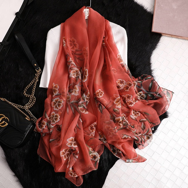 Fashion Silk Scarf Printed Bandana Shawl #2532-women-wanahavit-C4-wanahavit