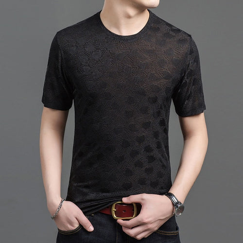 Load image into Gallery viewer, Geometric Textured Pattern Designer Tees-men-wanahavit-Black-M-wanahavit
