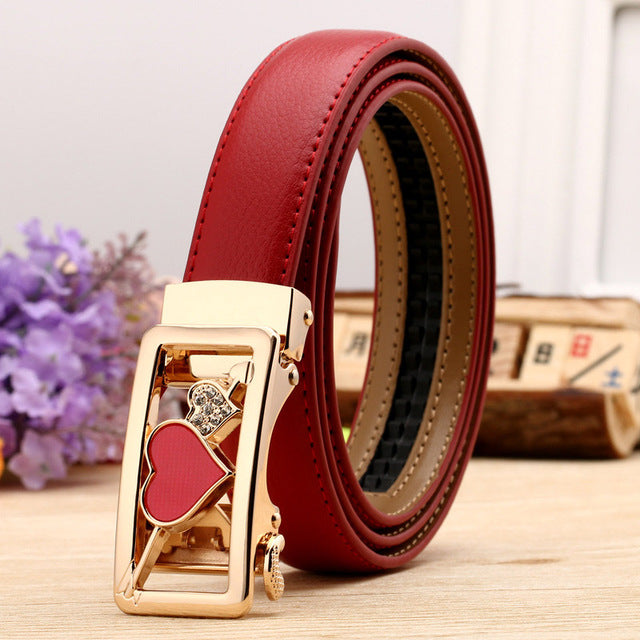 Famous Designer High Quality Leather Belts-women-wanahavit-H601 Gold Red-95CM-wanahavit