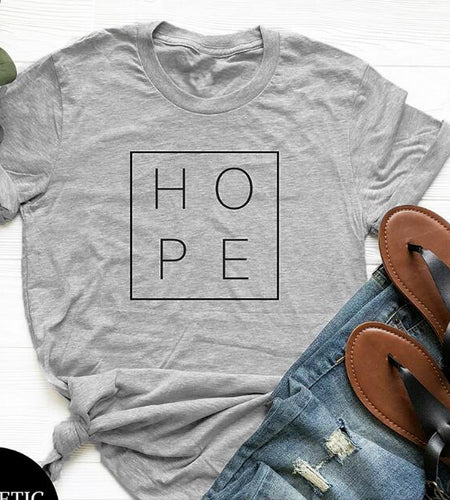 HOPE Christian Statement Shirt-unisex-wanahavit-gray tee black text-S-wanahavit