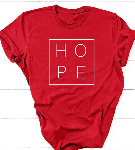HOPE Christian Statement Shirt-unisex-wanahavit-red tee white text-S-wanahavit