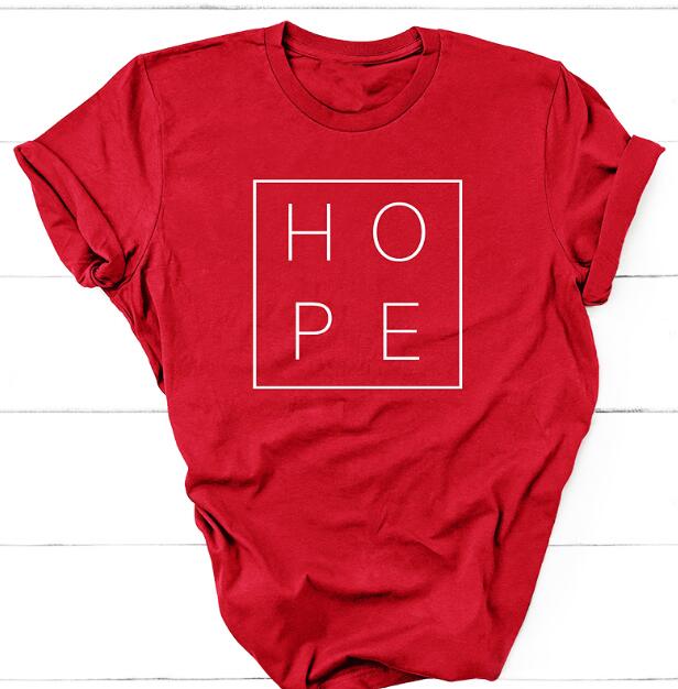 HOPE Christian Statement Shirt-unisex-wanahavit-red tee white text-S-wanahavit