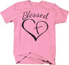 pink tee black text