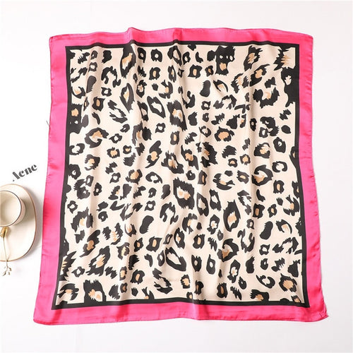Load image into Gallery viewer, Fashion Silk Scarf Leopard Printed Bandana Shawl #FS-14-women-wanahavit-FJ142 rose-wanahavit
