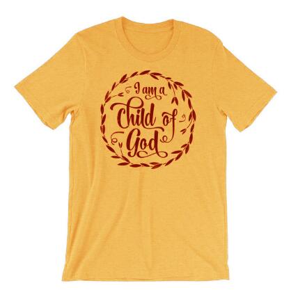 I Am A Child Of God Christian Statement Shirt-unisex-wanahavit-gold tee black text-S-wanahavit