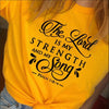 gold tee black text