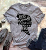 gray tee black text