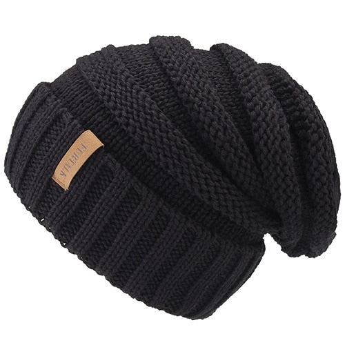 Winter Knitted Slouchy Casual Warm Knitted Winter Beanie-unisex-wanahavit-black-wanahavit