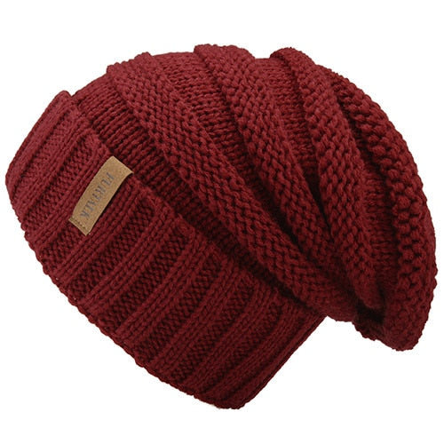 Load image into Gallery viewer, Winter Knitted Slouchy Casual Warm Knitted Winter Beanie-unisex-wanahavit-wine red-wanahavit
