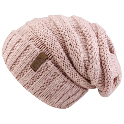 Winter Knitted Slouchy Casual Warm Knitted Winter Beanie-unisex-wanahavit-pink-wanahavit