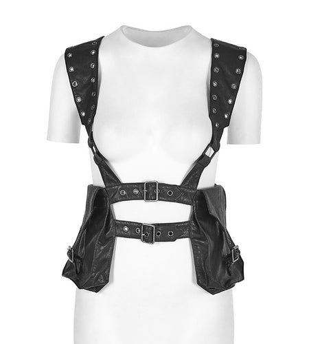 Designer Steampunk PU Leather Biker Backpack-women-wanahavit-wanahavit