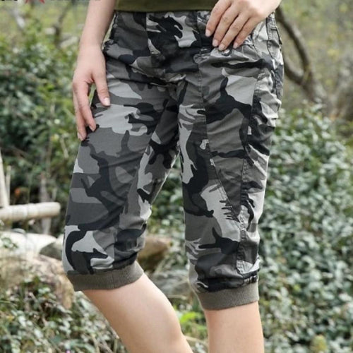 Load image into Gallery viewer, Military Camouflage Slim Fit Knee Length Designer Pants-unisex-wanahavit-Multi-26-wanahavit

