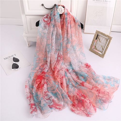 Load image into Gallery viewer, Fashion Silk Summer Scarf Printed Bandana Shawl #2647-women-wanahavit-YRS46-3-wanahavit
