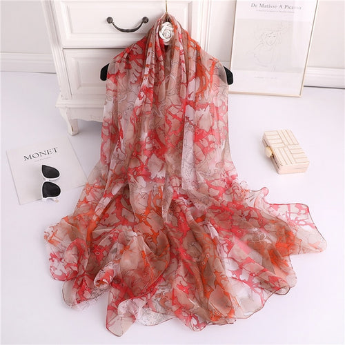 Load image into Gallery viewer, Fashion Silk Summer Scarf Printed Bandana Shawl #2647-women-wanahavit-YRS46-C4-wanahavit
