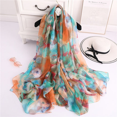 Load image into Gallery viewer, Fashion Silk Summer Scarf Printed Bandana Shawl #2647-women-wanahavit-YRS49-1-wanahavit
