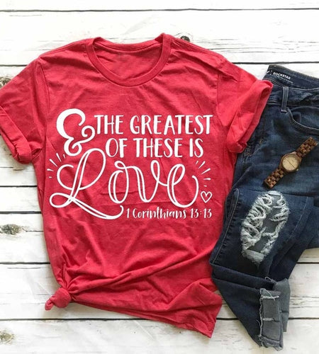 The Greatest Of These Is Love Christian Christian Statement Shirt-unisex-wanahavit-red tee white text-L-wanahavit