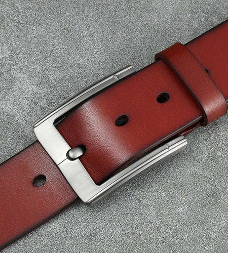Businessman Fashion Cow Genuine Leather Luxury Belt-men-wanahavit-PD302 Red-100cm-wanahavit