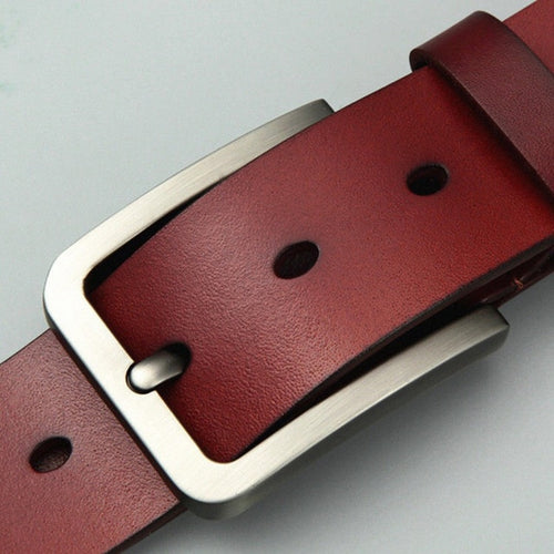 Load image into Gallery viewer, Businessman Fashion Cow Genuine Leather Luxury Belt-men-wanahavit-PD303 Red-100cm-wanahavit
