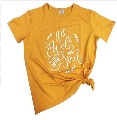 It Is Well With My Soul Christian Statement Shirt-unisex-wanahavit-gold tee white text-L-wanahavit