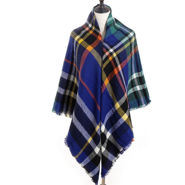 Fashion Winter Knitted Scarf Plaid Printed Bandana Shawl #2705-unisex-wanahavit-FB-8-wanahavit