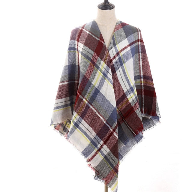 Fashion Winter Knitted Scarf Plaid Printed Bandana Shawl #2705-unisex-wanahavit-FB-13-wanahavit