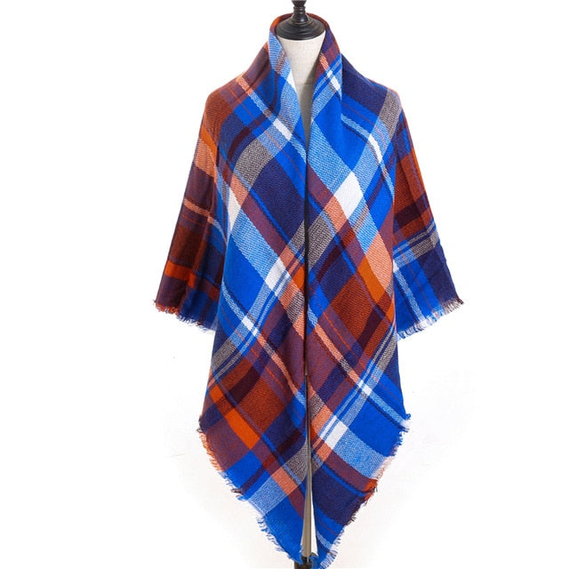 Fashion Winter Knitted Scarf Plaid Printed Bandana Shawl #2705-unisex-wanahavit-FB-15-wanahavit