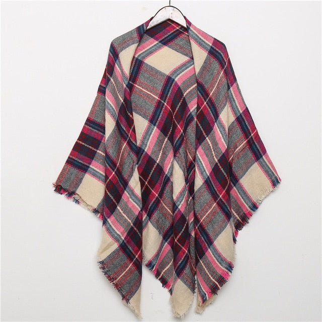 Fashion Winter Knitted Scarf Plaid Printed Bandana Shawl #2705-unisex-wanahavit-FB-22-wanahavit