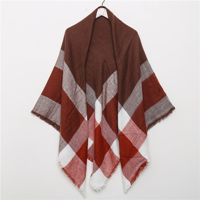 Fashion Winter Knitted Scarf Plaid Printed Bandana Shawl #2705-unisex-wanahavit-FB-24-wanahavit