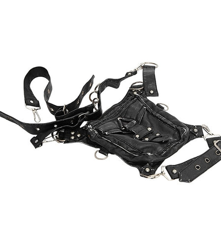 PU Leather Biker Drop Leg Fanny Pack Hip Belt Crossbody Bag-women-wanahavit-wanahavit