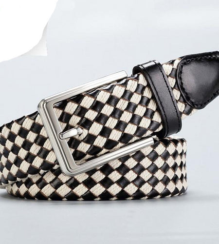 High Quality Designer Woven Belts-men-wanahavit-LU369 White-105CM-wanahavit