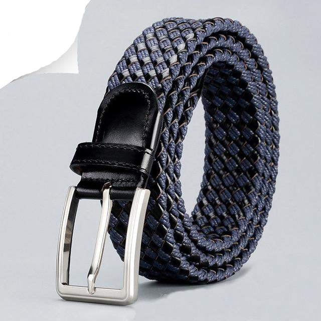 High Quality Designer Woven Belts-men-wanahavit-LU369 Blue-105CM-wanahavit