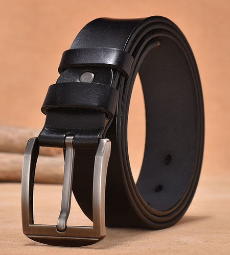 Vintage Fashion Designer Genuine Leather Belts-men-wanahavit-FG201 Black-100cm-wanahavit