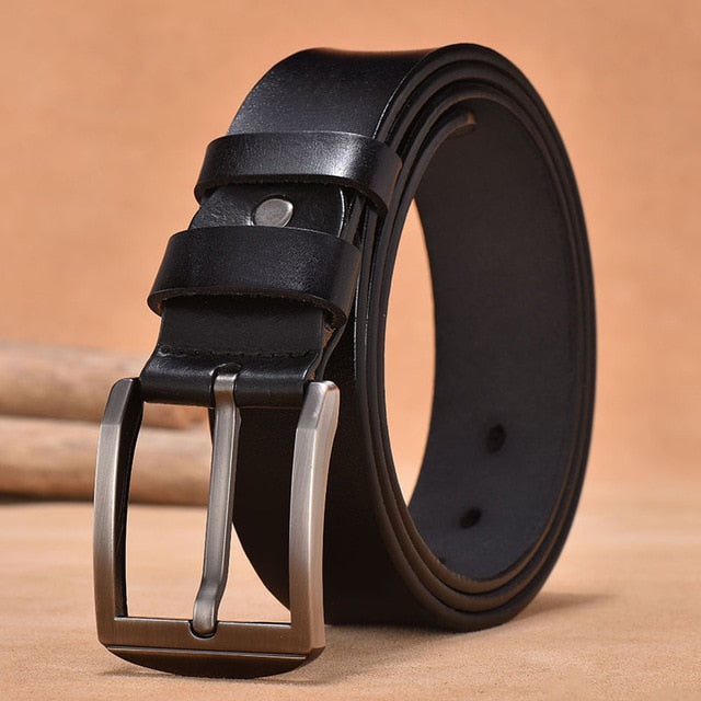 Vintage Fashion Designer Genuine Leather Belts-men-wanahavit-FG201 Black-100cm-wanahavit