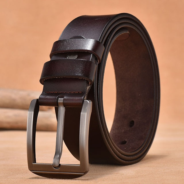 Vintage Fashion Designer Genuine Leather Belts-men-wanahavit-FG201 Coffee-100cm-wanahavit