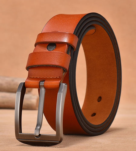 Vintage Fashion Designer Genuine Leather Belts-men-wanahavit-FG201 Brown-100cm-wanahavit