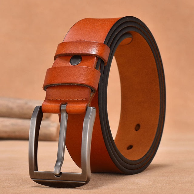 Vintage Fashion Designer Genuine Leather Belts-men-wanahavit-FG201 Brown-100cm-wanahavit