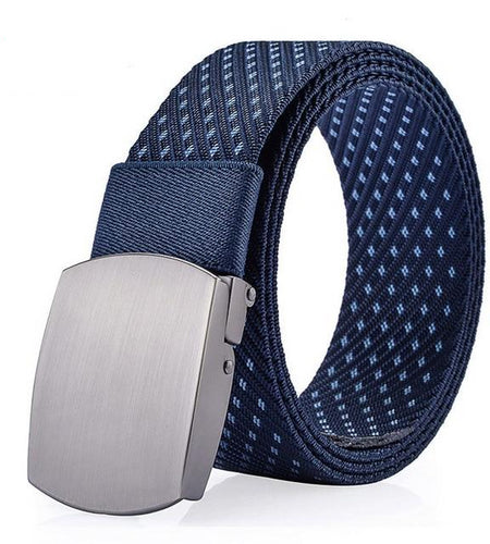 Canvas Tactical Nylon Fashion Belt-men-wanahavit-CM05 Blue-100cm-wanahavit