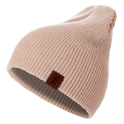 Load image into Gallery viewer, True PU Letter Casual Warm Knitted Winter Beanie-unisex-wanahavit-Khaki-54cm-60cm-wanahavit
