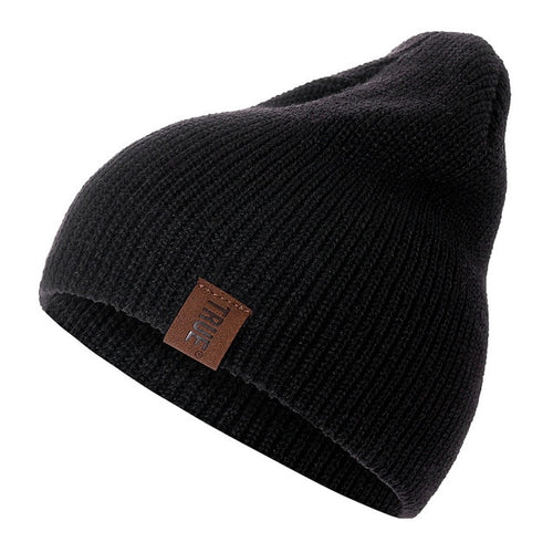 Load image into Gallery viewer, True PU Letter Casual Warm Knitted Winter Beanie-unisex-wanahavit-Black-54cm-60cm-wanahavit
