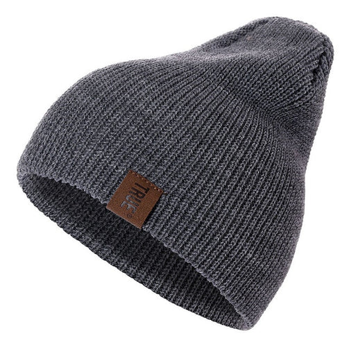 Load image into Gallery viewer, True PU Letter Casual Warm Knitted Winter Beanie-unisex-wanahavit-Dark Gray-54cm-60cm-wanahavit
