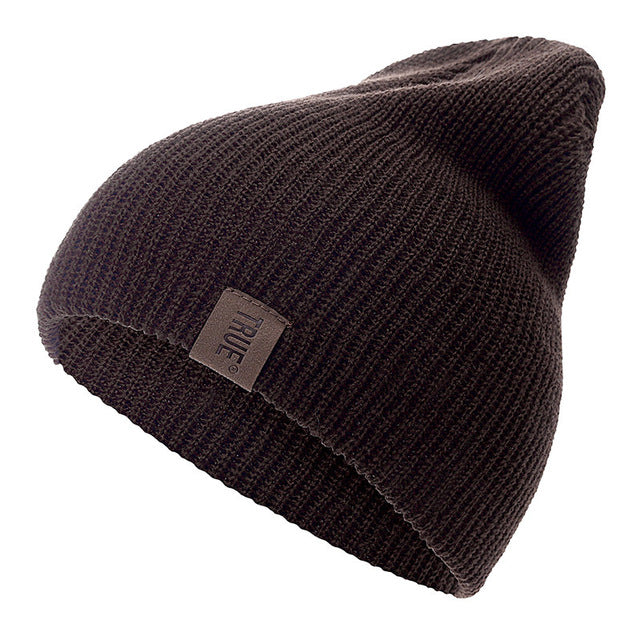 True PU Letter Casual Warm Knitted Winter Beanie-unisex-wanahavit-Coffee-54cm-60cm-wanahavit