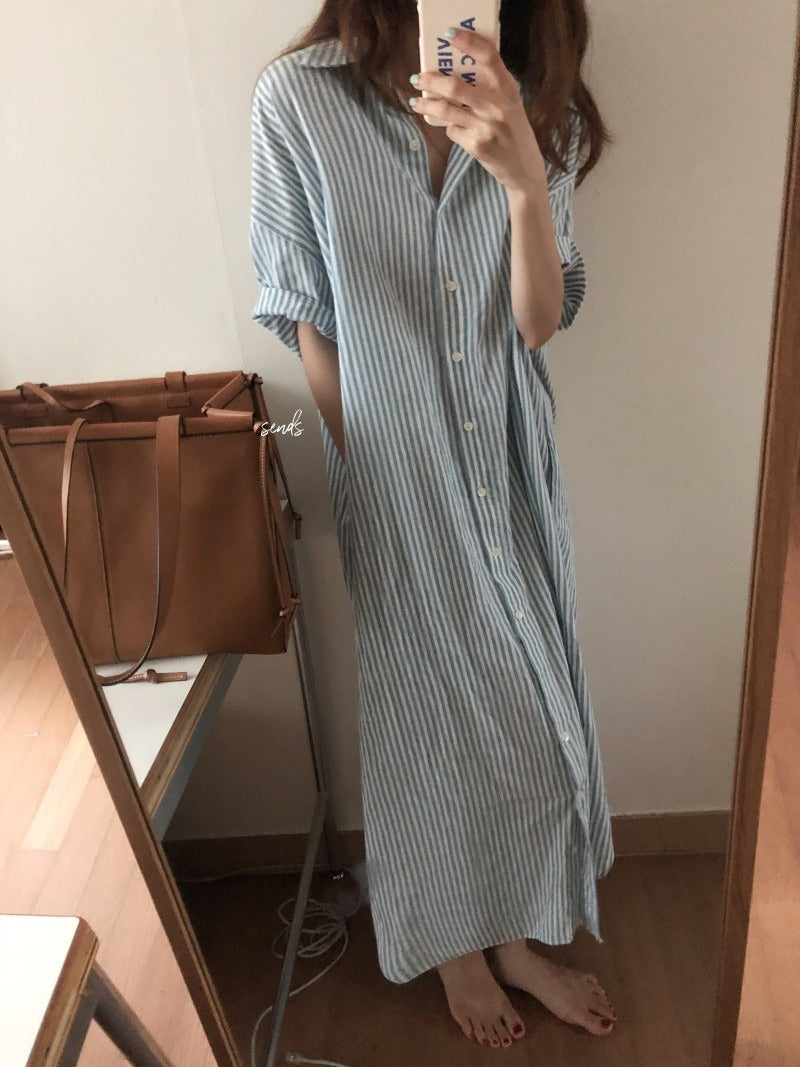 S-2XL Spring Casual Patchwork Cotton Collar Loose Long Sleeve Long Shirt Dress