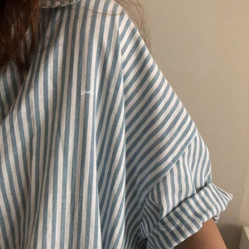 Load image into Gallery viewer, S-2XL Spring Casual Patchwork Cotton Collar Loose Long Sleeve Long Shirt Dress
