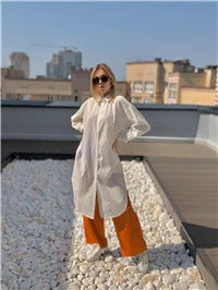 Load image into Gallery viewer, S-2XL Spring Casual Patchwork Cotton Collar Loose Long Sleeve Long Shirt Dress
