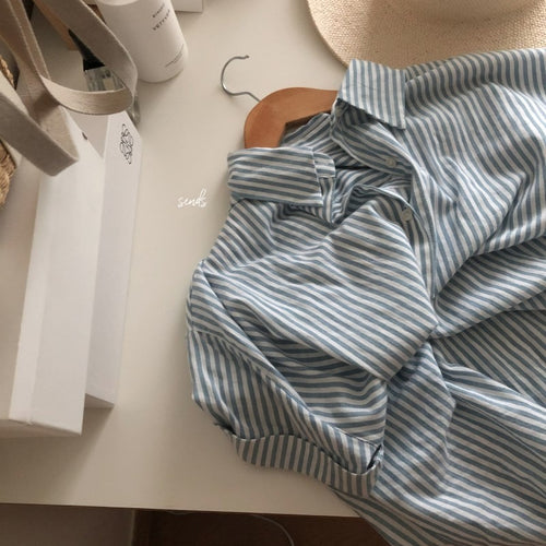 Load image into Gallery viewer, S-2XL Spring Casual Patchwork Cotton Collar Loose Long Sleeve Long Shirt Dress
