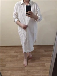 Load image into Gallery viewer, S-2XL Spring Casual Patchwork Cotton Collar Loose Long Sleeve Long Shirt Dress
