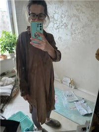 Load image into Gallery viewer, S-2XL Spring Casual Patchwork Cotton Collar Loose Long Sleeve Long Shirt Dress
