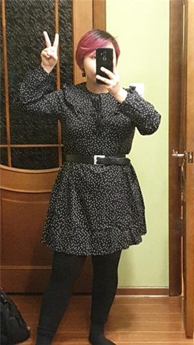 Load image into Gallery viewer, S-XL Plus Size gothic Vintage oversize long Sleeve dress
