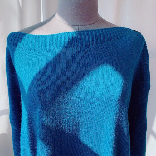 Load image into Gallery viewer, Thick Winter Slash neck pullover Elegant Knitted Oversize Sweater
